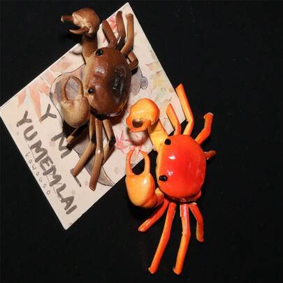  3D Lifelike Crab & Lobster Fridge Magnets, Movable Joints, Decorative Stickers, Micro Landscape Ornaments, Fish Tank Decor