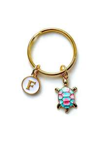 1pc Personalized Turtle Keychain, Turtle Keyring, Personalized Gift, Travel Turtle Bag Charm, Good Luck Charm Mom Gift, Turtle Lover Gift Idea - Turtle Blue - View 24