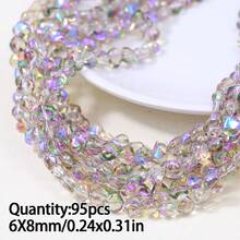 1串6x8毫米不对称彩色水晶珠，手工DIY首饰制作项链手链配件 - DIY - 查看 11