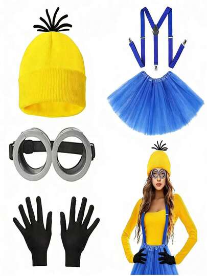 4/6pcs Halloween Costume Accessories Set - Hats & Gloves, Best Holiday Gift For Friends, Party Decor, Home Decor, Christmas Gift, Valentine's Day Souvenir, Cute Aesthetic, Valentine's Day Gift, Decorations, Home Decor, Valentine's Day Gift, Costume