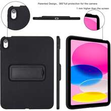 (All Series) Compatible With IPad (A16) 11th Generation 11 Inch 2025/10th Generation 10.9 Inch 2022/ Pro 11 Inch/Air 2/3/4/5/6/7/8 Case With Kickstand,Slim Ultra Thin Shockproof Back Shell Lightweight Soft TPU Cover Protective Case - Black - View 8