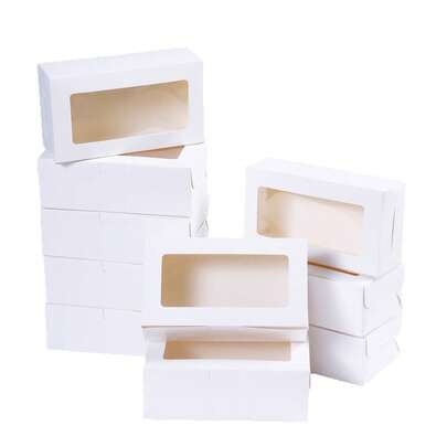 Hộp quà 15 bánh quy vuông có cửa sổ trong suốt, kích thước: 7.1 x 3.93 x 2.36 inch, hộp đựng bánh mì màu hồng, hộp quà cao cấp thích hợp đựng các món tráng miệng, bánh rán, bánh nướng, kẹo, bánh muffin, bánh macaron và nhiều hơn nữa.