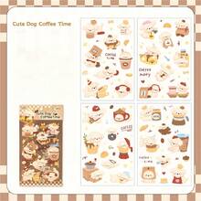 1 pieza Pegatina impermeable con diseño lindo de fiesta de té para mascotas, adecuada para scrapbooking, planificadores, decoración de teléfonos - Multicolor - Ver 12