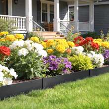 Galvanized Steel Landscape Edging, 6-Pack 40 X 8 Inch Metal Edging For Landscaping With 6 Mounting Clips, Bendable Metal Garden Edge Border For Flower Bed, Yard Pathway, Black - 6 tấm màu đen, kích thước 40 x 8 inch. - Xem 9
