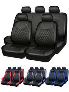 9PCS Universal Fit Car Seat Cover, Car Seat Cover Full Sets, Diamond Leather Bling Car Seat Covers Full Set,Universal Fit Automotive Glitter Crystal Sparkle Strip For Cute Women Girly,Universal Cloth Front Seat Covers For Car, For SUV, Sedan, Van, Automotive Interior Covers, Airbag Compatible, 9PCS Included : 2 Front Seat Covers, 1 Backrest Cover, 1 Back Seat Cover And 5 Headrest Covers. 4PCS Included : 2 Front Seat Covers And 2 Headrest - Type a - View 13