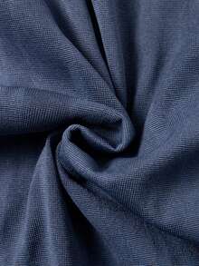 Men's Textured Knit Polo Two-Piece Set: Short-Sleeved Button-Front Polo Shirt And Elastic Waist Shorts - Màu xanh lam - Xem 5