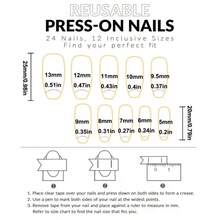 Sweetheart Style Fake Nails 24-Piece Set: A Perfect Accessory For Women - 彩色 - 查看 7