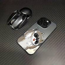 1个黑色活力外壳IMD彩色银色哑光极简镜头保护可爱树懒猫图案手机壳，兼容 16 Pro Max、17/16/15/14 Plus、13/12/11、Air系列 - 彩色 - 查看 3