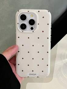 可爱简约波点亮面手机壳，兼容 17 Pro Max、17 Pro、17、16 Pro Max、16 Pro、16、15、14、13、12 Pro Max、11，时尚全包防震手机壳 - 米白色 - 查看 3