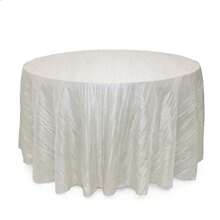 YOUR CHAIR COVERS - Mantel Redondo de tafetán Arrugado de 120 Pulgadas Color Marfil Mantel de Comedor Brillante aplastado para Boda Fiesta cumpleaños Baby Shower - Marfil - Ver 8