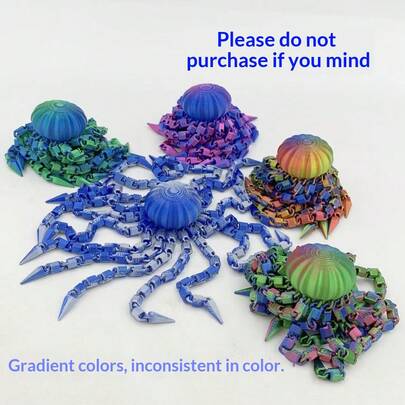 2026 Hot Selling 3D Printed Jellyfish Realistic Animal Figurine, Movable Joints Home Decor, Gag Gift, Interesting Creative Gift, Birthday Gift, Valentine's Day Gift, Children's Day Gift, Easter Gift, Perfect Gift, Halloween Gift, Stress Relief