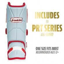 Franklin Sports Baseball + Softball Leg Guard - PRT Series Adult Shin + Foot Shield for Batting - Protective Leg + Ankle Guard with Toe Plate - One Size - Azul Carolina/Rojo - Ver 2