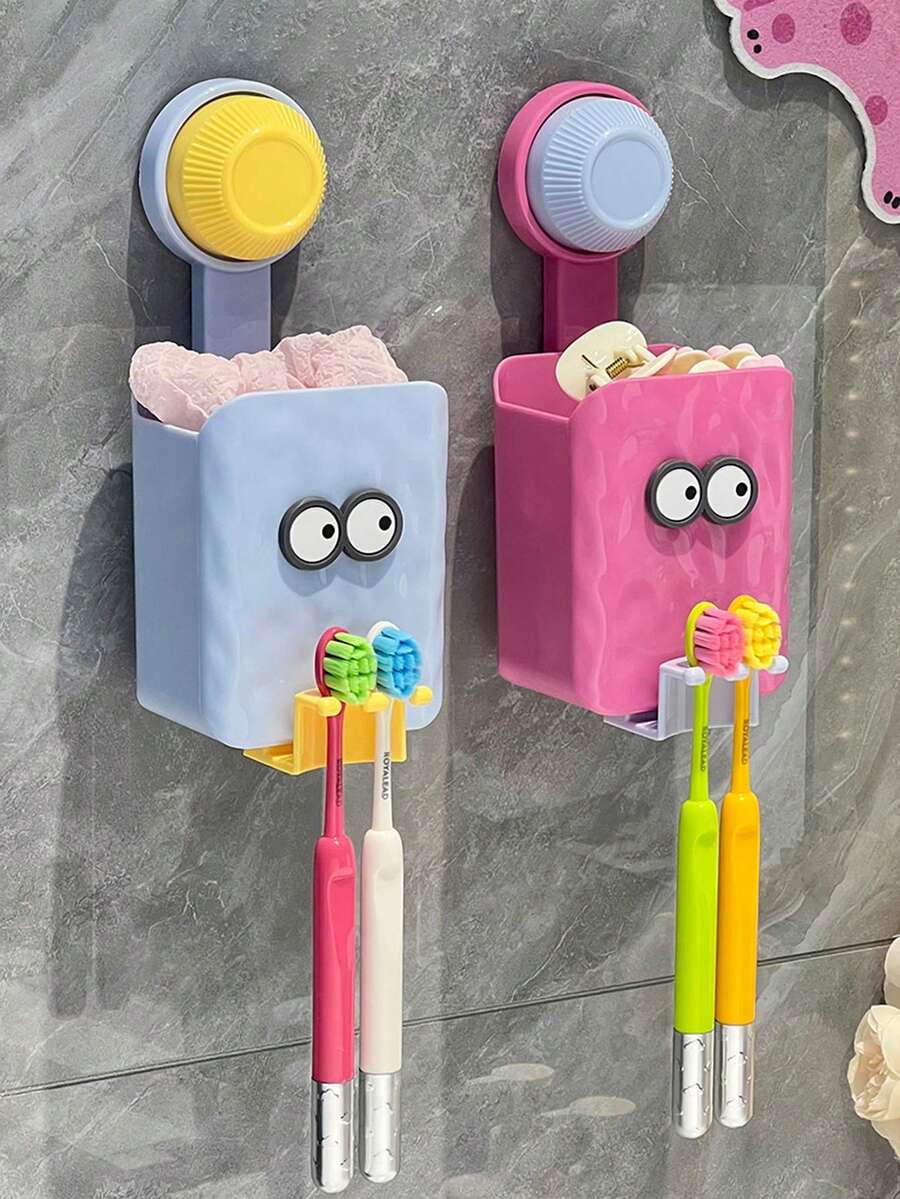 1 Item. Dopamine Wall-Mounted Toothbrush Holder. No-Drill Toothpaste And Toothbrush Holder. Bathroom Mouthwash Cup And Toothbrush Cup Holder.