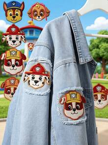 Paw Patrol 6张/套汪汪队立大功系列刺绣贴纸，卡通图案。这些自粘装饰贴纸适用于衣服、包包和鞋子。它们防水且富有创意，非常适合用于服装、牛仔裤、夹克、刺绣贴片、服装贴纸、家居装饰、DIY装饰、背包贴纸、刺绣服装、生日礼物、派对、户外活动和T恤。款式随机。 - 彩色 - 查看 1