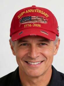 1顶男士棒球帽，纪念美国建国250周年（1776-2026），爱国棒球帽，7月4日美国建国250周年纪念日，休闲老爹帽，男女通用户外棒球帽 - 彩色 - 查看 2