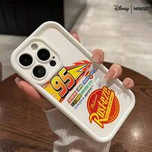 Miniso 1pc Disney Pixar Cars 95 Lightning McQueen Rust-Eze Racing Decal Design Phone Case Suitable For IPhone 17/17 Pro/17 Pro Max/17 Air/16/15/14/13/12/11/X Series Iphone 17 Pro Max Case Iphone 17 Pro Case Iphone 17 Case Stocking Stuffers The Girlfriend - Black - View 2