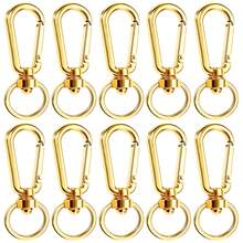 10个重型旋转龙虾扣，弹簧式触发钩，适用于手提包、钱包、钥匙链、宠物牵引绳、DIY工艺品，经久耐用 - 7G扁扣 - 查看 10