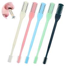 [12-Pack]Double-Sided Nose Hair Trimmer Set + Soft Cleaner | Stainless Steel & ABS | Pastel Colors (Deep Green, Sky Blue) | 360° Rotation, Battery-Free | Travel-Friendly For Men/Women - Nose Hair Knife - View 1