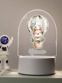 1pc Personalized Name Creative Gift, Animal Pattern Design, Suitable For Boys, Girls Or Friends. 3D Stereoscopic Light Effect LED Night Light, Warm Light, Birthday Gift, Decorative Lamp, Desk Lamp, Night Light. Suitable For Valentine's Day, Valentine's Day Decoration. Waterproof And Moisture-Proof, Fashionable And Cute, Back To School Gift - Baby Blue - View 18