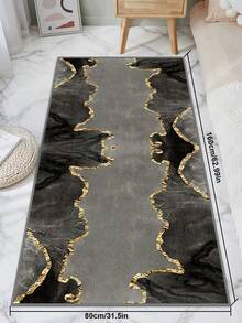 1 pièce Tapis de couloir imprimé, tapis de cuisine absorbant et doux facile à nettoyer, tapis de cuisine en fausse laine anti-salissure, tapis de décoration d'intérieur et d'extérieur pour entrée, chambre à coucher, maison, salon, chambre à coucher, buanderie, lavable, plusieurs couleurs disponibles - Gris - Voir 3