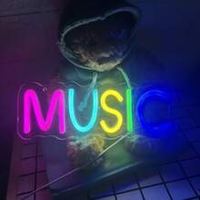 1 pieza Luz LED colorida con música y interruptor, decoración de pared, adecuada para el hogar, bar, club o ambiente de eventos musicales, decoración con tema musical, luz montada en la pared, interfaz USB, lámpara USB, suministro directo de fábrica, personalizable - Rojo rosa, azul hielo, amarillo limón, verde, azul - Ver 3