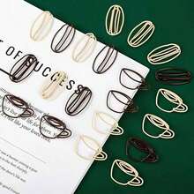 25pcs Coffee Bean Shaped Metal Paper Clips - Beige/Brown, Ideal For Office/Home Organization, Cute & Fun, Perfect For Coffee Lovers, Practical Stationery, Suitable For Planners/Notebooks, Ideal Gift For Coffee Enthusiasts And Collectors - 25pcs-mix - View 4