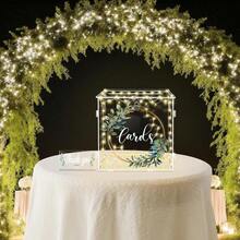 1pc Transparent Acrylic Wedding Card Holder Box With Lock And Slots, Wedding Reception Gift Card Box, Graduation Ceremony Decoration Wedding Cash Card Box, Large Size DIY Gift Card Storage Box With Lock And Slots, Party Gift Card Storage Container - one-size - View 10