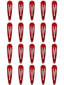 40/20 chiếc kẹp tóc BB màu đỏ rượu vang, sơn mài, kiểu dáng cổ điển Mỹ, lớp sơn mài mịn và bền, thiết kế kẹp cơ bản phù hợp với kiểu tóc hàng ngày, phụ kiện tóc cá tính cho các cô gái sành điệu. - Màu Đỏ Sâu - Xem 4