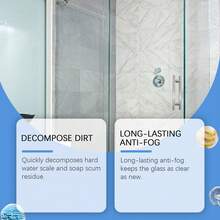 jakehoe Limpiador de descalcificador de vidrio para baño - Disuelve rápidamente las manchas de agua dura y los residuos de jabón, el antivaho de larga duración mantiene el vidrio cristalino. Cuenta con tecnología de revestimiento protector para reducir la acumulación de minerales. Totalmente compatible con vidrio/espejos de ducha sin causar daños. - Líquido - Ver 5