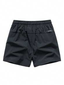 3pcs Men's Quick Dry Shorts, Lightweight Zipper Pockets, Suitable For Fitness Training And Daily Wear - Black - View 5