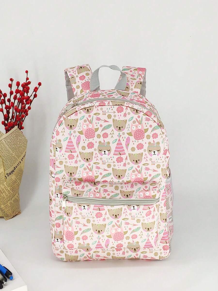 Ba lô in hình gấu bông và khủng long phủ kín toàn bộ bề mặt, kích thước 15 inch, thiết kế dung tích lớn, dễ dàng đựng quần áo, phù hợp cho các chuyến đi ngắn ngày, kỳ nghỉ, đi học, tập gym, mua sắm, nhiều dịp khác nhau, ngày lễ, unisex, quà tặng ngày lễ