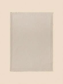 1pc Baby Knitted Blanket, Classic Pattern Pure Cotton Infant Quilt, Suitable For All Seasons - Beige - View 3
