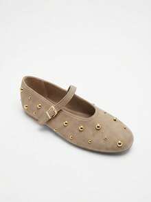 Women Flats - Khaki - View 3