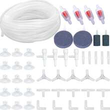 48pcs Aquarium Air Pump Accessories Kit, Including 6m Clear Silicone Tubing, Air Stone Check Valve, Adjustable Valve, Suction Cups And I/T/L/Y Connectors - Aquarium Accessories Mounting - View 1