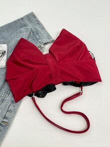 2026 New Cute Bow Crossbody Bag, Sweet Niche Design Shoulder Underarm Bag For Young Girls - Red - View 5