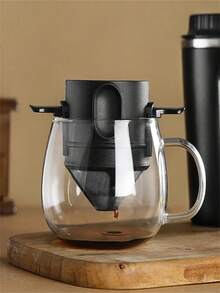 1/PC Foldable Portable Coffee Filter Coffee Maker Stainless Steel Drip Coffee Tea Cup Reusable Paperless Hand Brew Coffee Device Coffee Station Camping Gear - Multicolor - View 1
