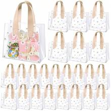 4pcs/1pc Transparent PVC Daisy Print Tote Bag, Mother's Day Party Favor Bag, Mother's Day Gift Packaging Bag, Mother's Day Bouquet Decor Bag, Bridal Shower Gift Bag, Bridesmaid & Groomsman Gift, Birthday Party Favor, Graduation Memento Bag, Baby Shower Guest Favor Bag - Multicolor - View 1