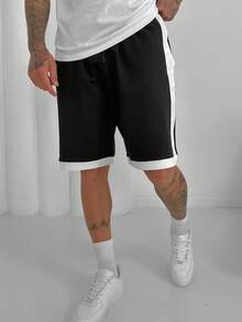 男士 Old Money 夏季沙滩短裤 - 黑色 - 查看 1