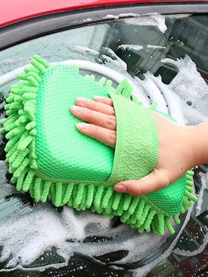 Super Absorbent Car Washing Gloves, Professional Car Washing Sponge, Scratch-Free Microfiber Gloves For Vehicle Detailing, Ultra Soft Plaid Pattern Drying Towel