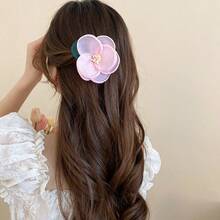 1个清新蝴蝶蕾丝花朵发夹 - 彩色 - 查看 4