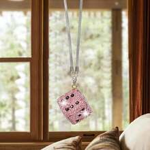 1 chiếc mặt dây chuyền gắn gương chiếu hậu ô tô, hình xúc xắc đính đá may mắn, phụ kiện trang trí xe hơi lấp lánh dành cho nữ. - Nhiều màu - Xem 6