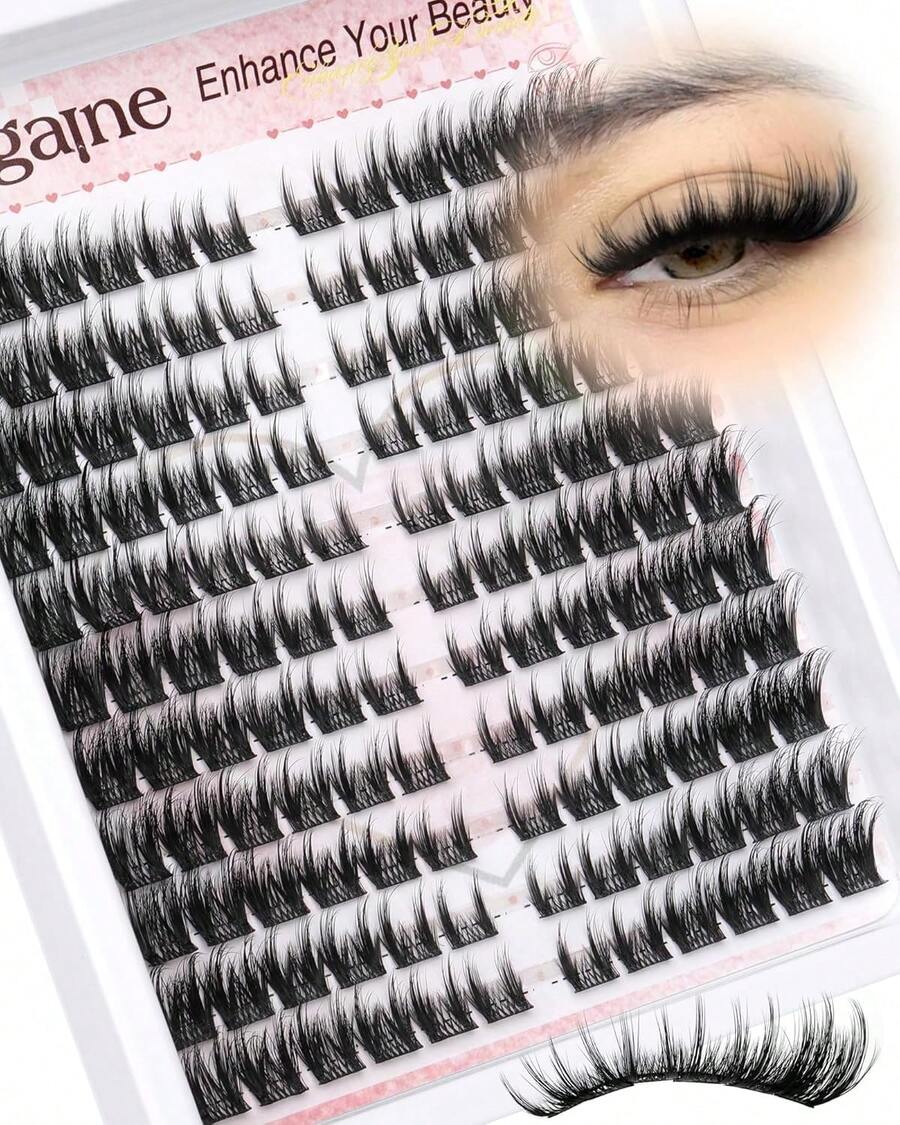 Cat Eye Lash Clusters With Spikes - Wispy Manga & Anime Style Individual Lash Extensions, Pre-Mapped C-Curl, 10-18MM - Wolf Calls - 查看 1