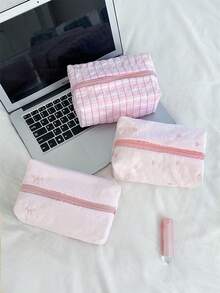 MEYOU FAIRY 化妆包、便携手提包、收纳包、洗漱包、大容量化妆包、化妆纸巾收纳包、旅行必备包、收纳包、女士/女孩卫生巾收纳包、学生铅笔盒、内袋、拉链枕形袋、方形包、大号化妆包 - 彩色 - 查看 6