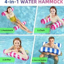 Bộ 2/5 chiếc phao bơi 4 trong 1 bơm hơi - dùng làm võng, ghế nằm, bè và yên tập thể dục - Màu xanh dương, xanh navy, đỏ hồng - Dùng cho hồ bơi, hồ nước, bãi biển. - 1 bộ - Xem 6