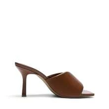 Women High Heels Stiletto Mule Sandals, Sexy Open Toe Slip On Sandals For Party Dressy Prom Wedding Casual Wearing - 棕色 - 查看 4