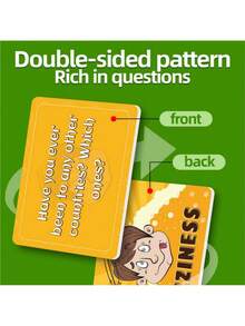 50pcs Creative Bright Yellow Table Game Cards, Atmosphere Booster For Adult Gatherings And Team Building - Multicolor - View 2