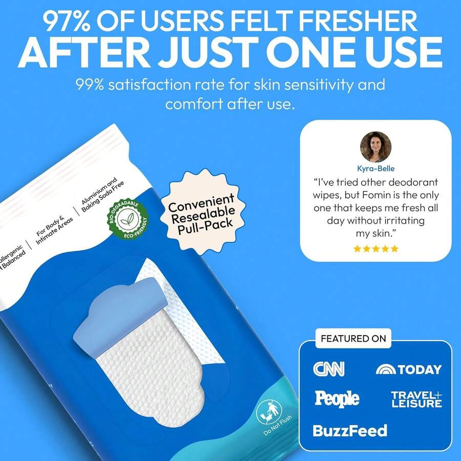 Acidified Deodorant Wipes For Women - 30 Count - Variety Pack – Hypoallergenic, PH Balanced Whole Body Wipes - Plastic-Free, Exfoliating & Advanced Odor Control Underarm Body Wipe - 混合裝(無香型,海風香型) - 查看 1