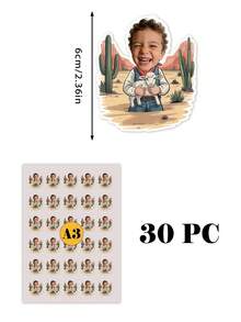 Custom Facial Stickers In Multiple Sizes, Customized Photo Stickers, Graduate Stickers, Waterproof Stickers, Meaningful Gifts, Commemorative Gifts, For Her Friends, School Students, Workers, School, Home, Office, Graduate, Multi-Functional, Custom, Personalized, Ideal Gifts For Him, Ideal Gifts For Her - Multicolor - View 10