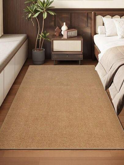 1pc Camel Color Faux Jute Decorative Carpet, Atmosphere Rug, Multiple Sizes Available, Housewarming Gift, Holiday Gift, Suitable For Foyer, Living Room, Dining Room, Bedroom, Bathroom, Study, Laundry Room, Balcony Decoration, Minimalist And Durable, All Season, Washable, Anti-Slip, Can Be Used As Bedroom Rug, Kitchen Rug, Study Rug, Living Room Rug, Bathroom Rug, Dining Room Rug, Bedside Rug, Room Decor, Home Decor