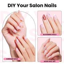 Beetles Tipex Lite Pre-Built Apex Nail Tips Kit, Stiletto Medium, With Tipex Nail Glue,  All-In-One Gel Nail Kit - Almond Pendek (Kit Kuku Tipex dengan Primer) - View 2
